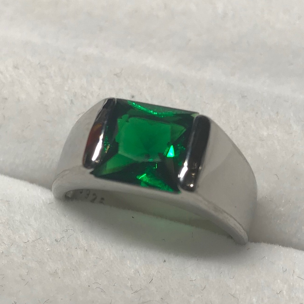 Size 7, Sterling Silver “Emerald” Ring